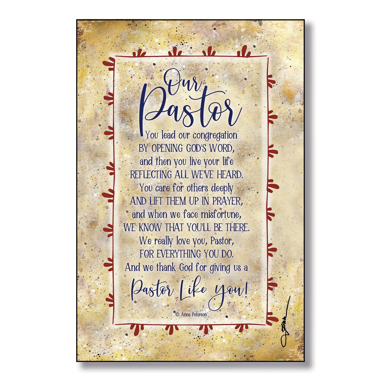 Dexsa Our Pastor Wood Plaque with Easel and Hanger 6 inches x 9 inches